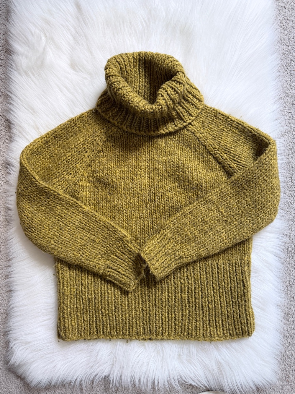 Madewell Turtleneck Chunky Knit Sweater in mustard XS